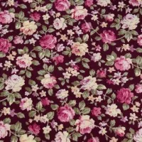 Ткань для пэчворка Винтажные розы бордовый хлопок tp-0068/2