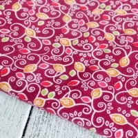 Ткань Листики на бордовом tp-0179/2
