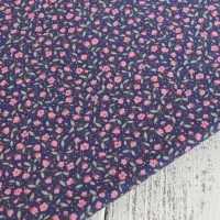 Ткань Цветочки на синем хлопок tp-0235
