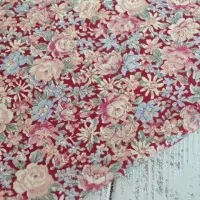 Ткань цветы на бордовом tp-0236/2