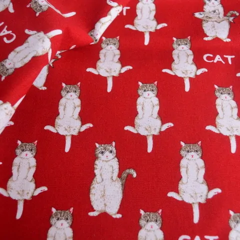 Ткань для пэчворка CAT хлопок/лен tp-0270