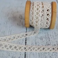 Кружево для рукоделия Ромбы бежевое k-035
