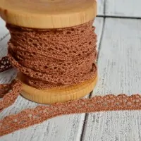 Кружево для рукоделия коричневое k-044