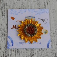 Магнитный держатель hand made Подсолнух большой со стразами mg-054