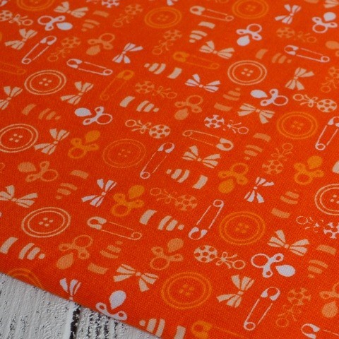 Ткань для пэчворка Для малыша оранжевая хлопок tp-0207/1 